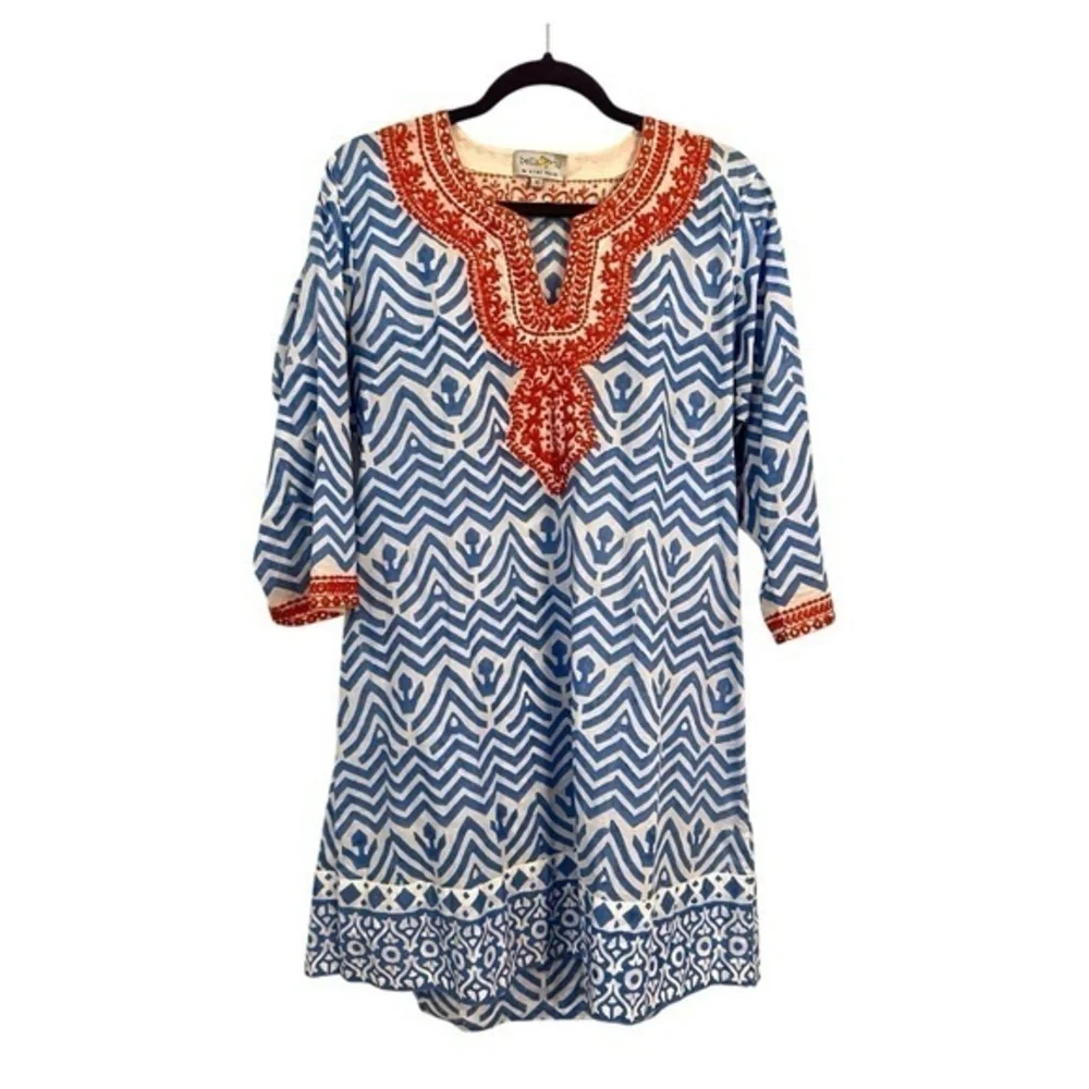 ANTHROPOLOGIE 10 BELLA TU BY GOPI VAID Embroidered Tunic Dress